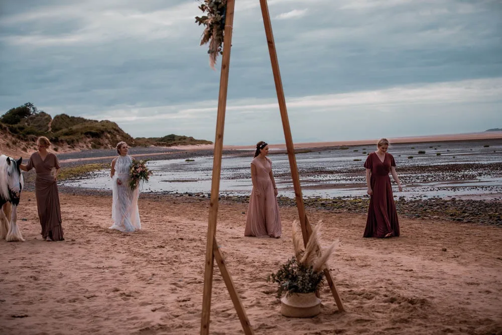A ceremony arch on Roanhead Beach
