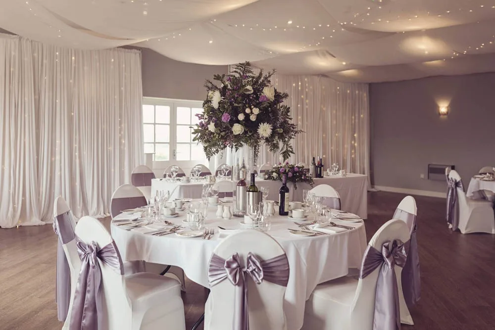 The Hawthwaite Suite under fairy lights, where the evening celebration happens
