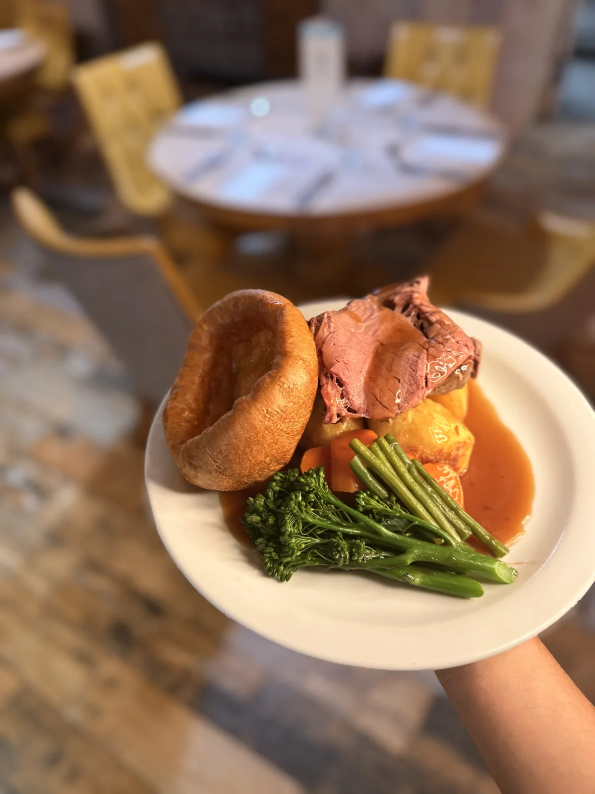 A plated main course from our kitchen